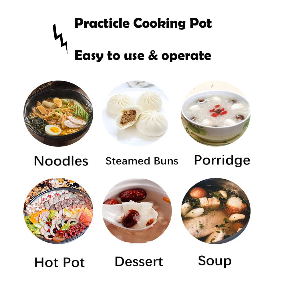 BALASHOV 1.8L Mini Electric Hot Pot – Multi-Cooker for 1-2 People