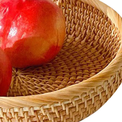 Shunmaii Hand-Woven Rattan Storage Basket – Natural Food Platter & Tray