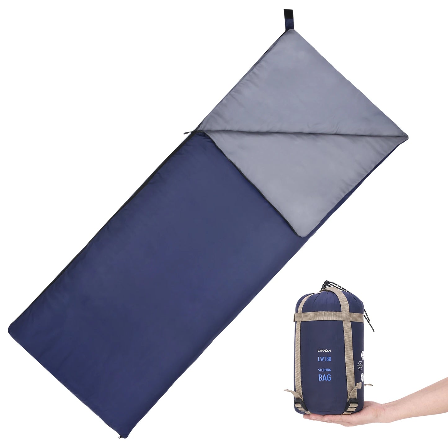 Lixada 190 * 75cm Outdoor Envelope Sleeping Bag Camping Travel Hiking Multifunction Ultra-light 680g