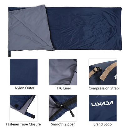 Lixada 190 * 75cm Outdoor Envelope Sleeping Bag Camping Travel Hiking Multifunction Ultra-light 680g