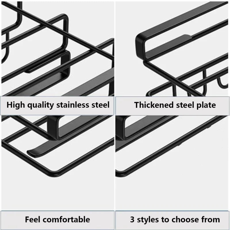 HypeHub Under Cabinet Kitchen Hanging Organizer Rack – Metal Hooks