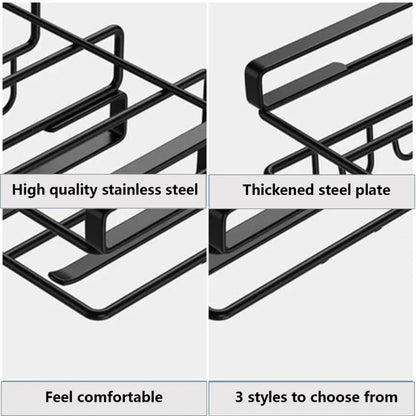 HypeHub Under Cabinet Kitchen Hanging Organizer Rack – Metal Hooks