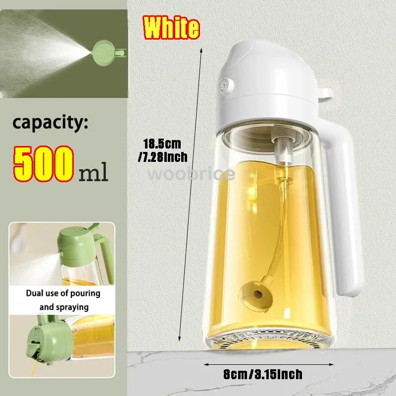 HypeHub 2-in-1 Glass Olive Oil Sprayer – Anti-Leak Cooking Mister