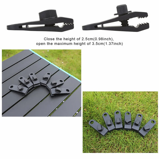 10/20/30PCS Tent Tarp Clips Windproof Clamp Tarpaulin Clip Tent Canopy Clip Crocodile Clip Awning Outdoor Camping Accessories