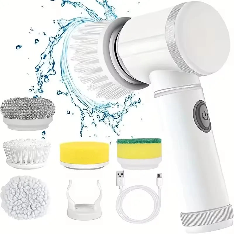 Electric Cleaning Brush Kitchen Dishwashing Brush Waterproof USB Rechargeable Automatic Handheld Cleaner Multifunction Household