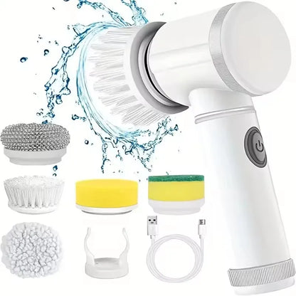 Electric Cleaning Brush Kitchen Dishwashing Brush Waterproof USB Rechargeable Automatic Handheld Cleaner Multifunction Household