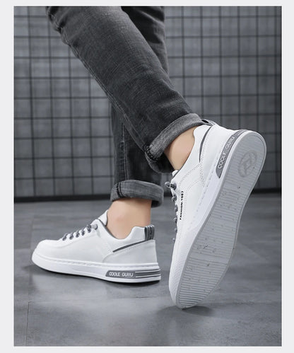 Men's Casual Leather Sneakers Waterproof Vulcanized Shoes Men Comforthable Spring Sneakers Casual Shoes zapatos altos hombre