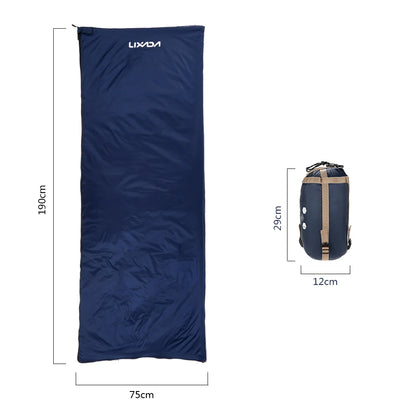 Lixada 190 * 75cm Outdoor Envelope Sleeping Bag Camping Travel Hiking Multifunction Ultra-light 680g