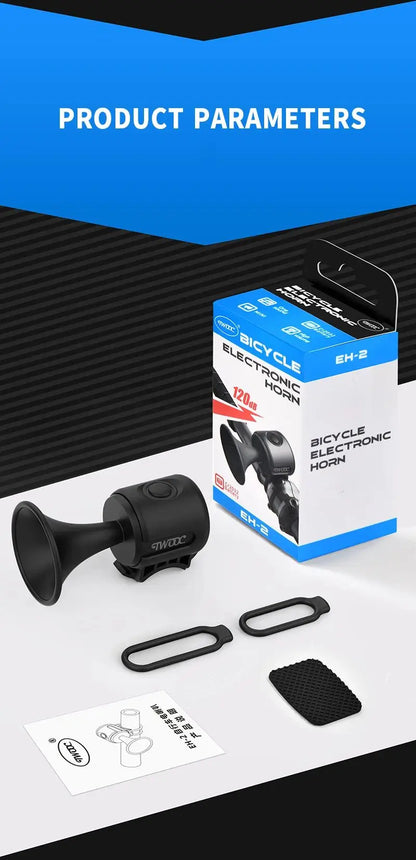 TWOOC 120dB Electric Bicycle Horn – Loud Warning for Road & MTB Bikes