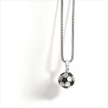 Flashbuy Stainless Steel Soccer Football Pendant Necklace for Men & Women