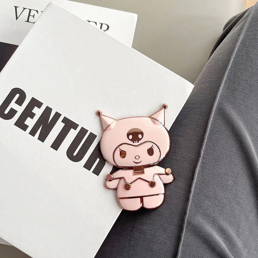 Sanrio Kuromi Phone Holder with Makeup Mirror – Rotatable Stand