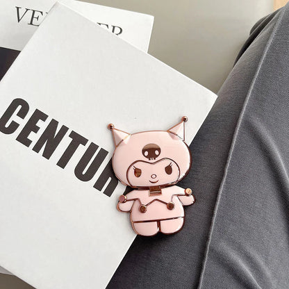 Sanrio Kuromi Phone Holder with Makeup Mirror – Rotatable Stand