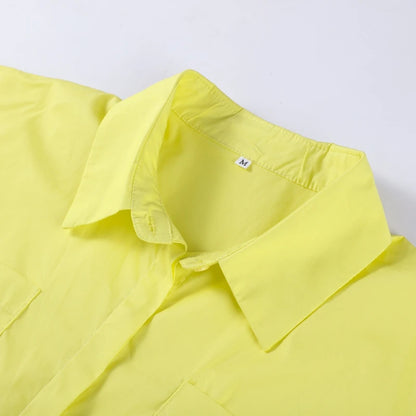Casual Women's Lace Up Dress Single-Breasted Turn-Down Collar Short Sleeve Lady Dresses 2025 Spring Summer Loose Female Robe