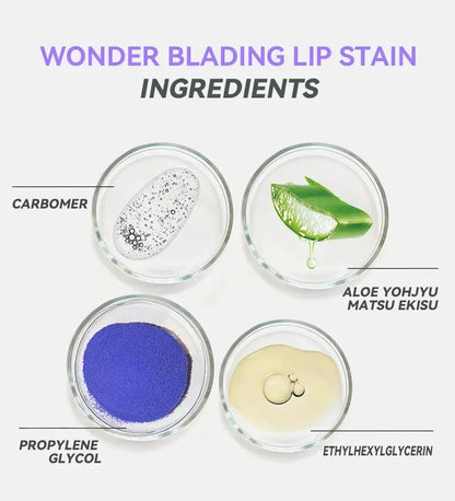 Wonder Blading Lip Stain Peel Off  Proof Pink Tint Matte Finish Peel Off Lip Stain lip gloss