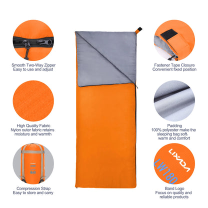 Lixada 190 * 75cm Outdoor Envelope Sleeping Bag Camping Travel Hiking Multifunction Ultra-light 680g