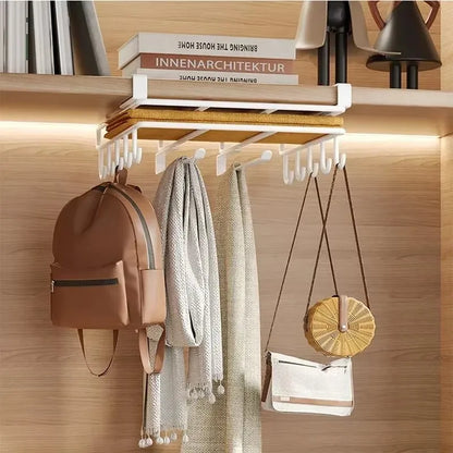 HypeHub Under Cabinet Kitchen Hanging Organizer Rack – Metal Hooks