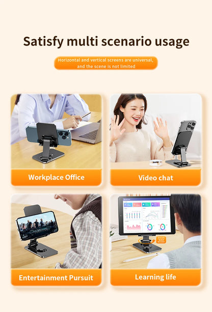 VIKEFON Universal Aluminum Alloy Foldable Phone & Tablet Stand – Adjustable