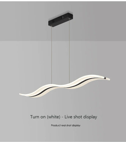 Qyartistry Modern LED Chandelier – Polished Chrome Linear Pendant Lamp