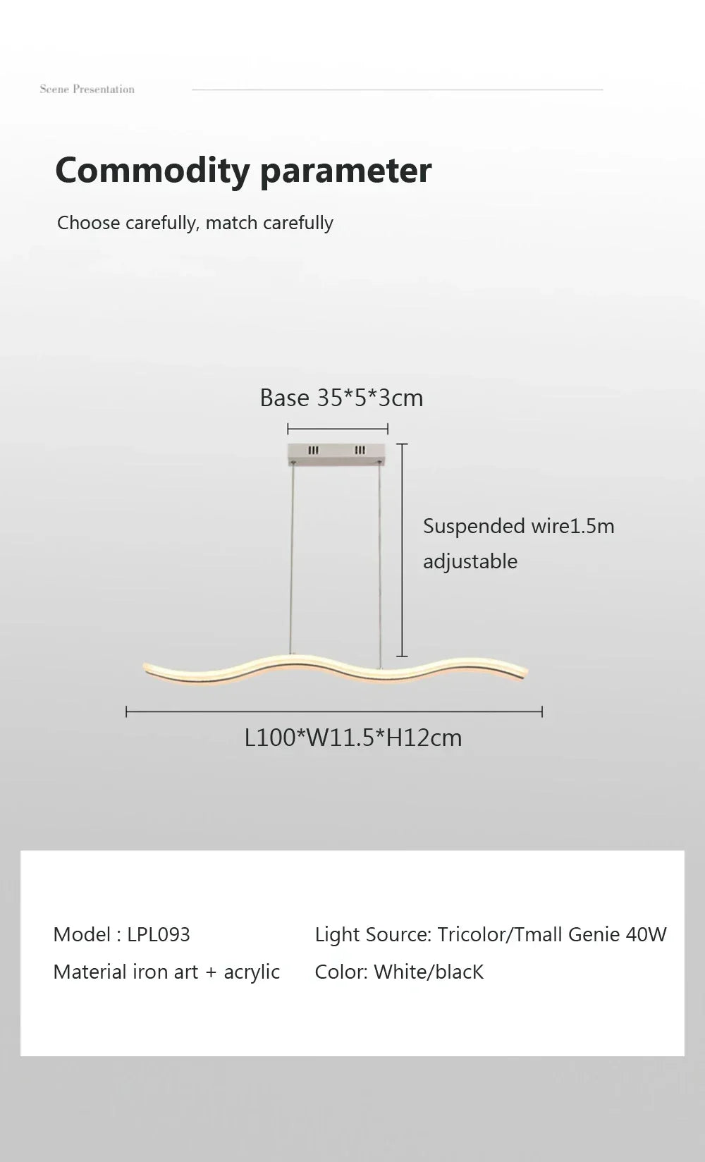 Qyartistry Modern LED Chandelier – Polished Chrome Linear Pendant Lamp