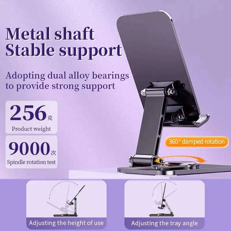 VIKEFON Universal Aluminum Alloy Foldable Phone & Tablet Stand – Adjustable