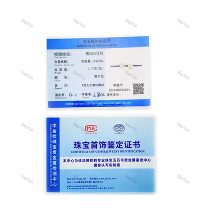 NeeTim 2 Carat Moissanite Stud Earrings for Women – 925 Sterling Silver