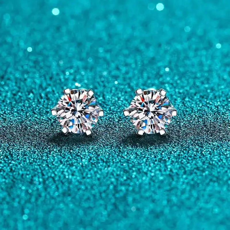 NeeTim 2 Carat Moissanite Stud Earrings for Women – 925 Sterling Silver