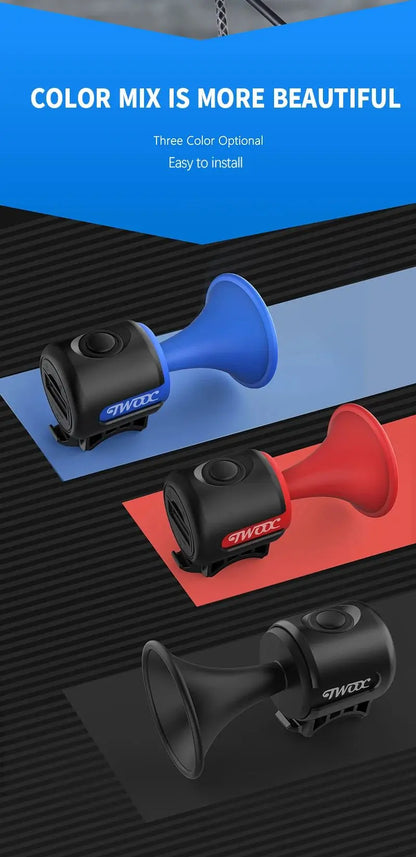 TWOOC 120dB Electric Bicycle Horn – Loud Warning for Road & MTB Bikes