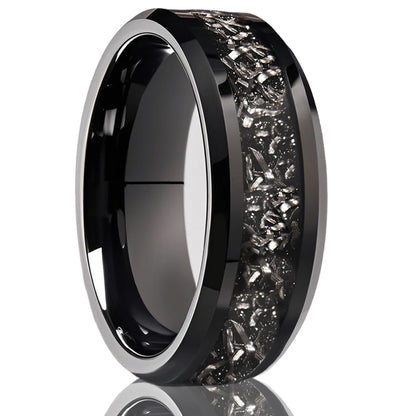 HypeHub Men's Tungsten Carbide Wedding Band – Meteorite Engagement Ring