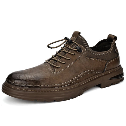 Solid Color Casual Board Shoes Versatile Trendy Sports Sneakers Fashion Lace Up Mens Oxford Shoes Retro Style Male Business Shoe