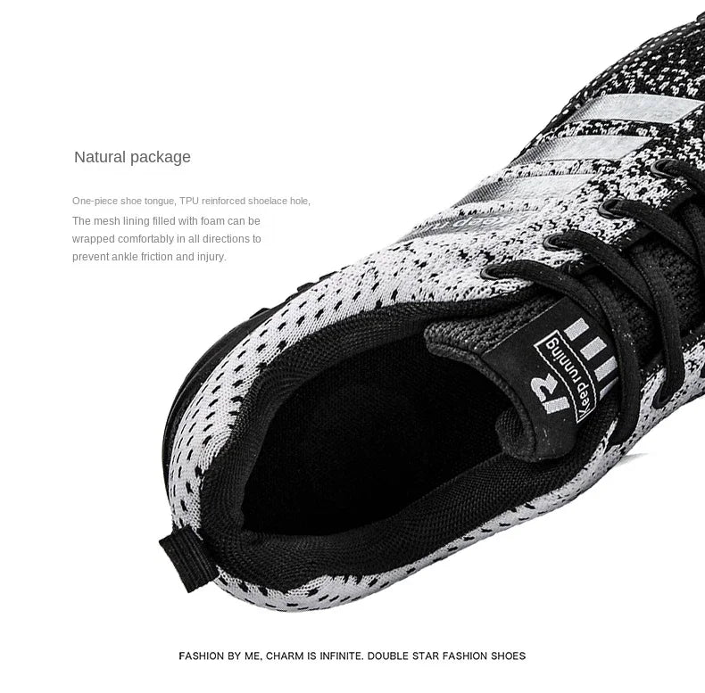 Men Sneakers Fashion Breathable Mesh Comfortable Black Sports Shoes Anti-Slip Outdoor Casual Running Mens Shoe Zapatillas Hombre