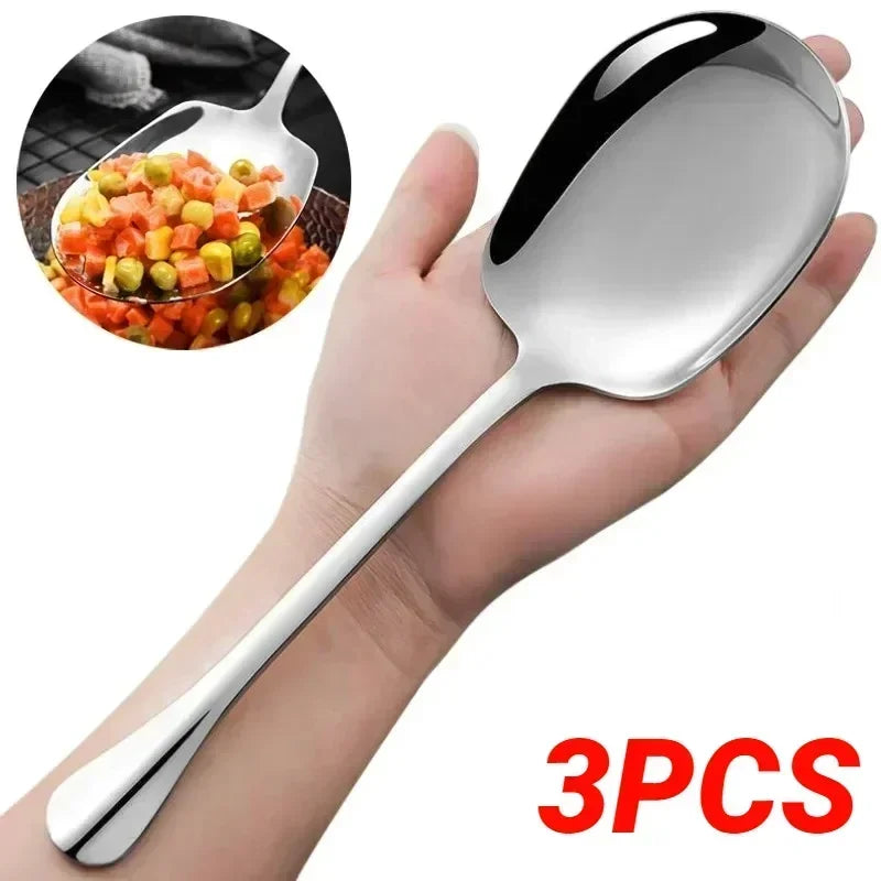 HypeHub Large Stainless Steel Soup Spoon – Long Handle Kitchen Utensil