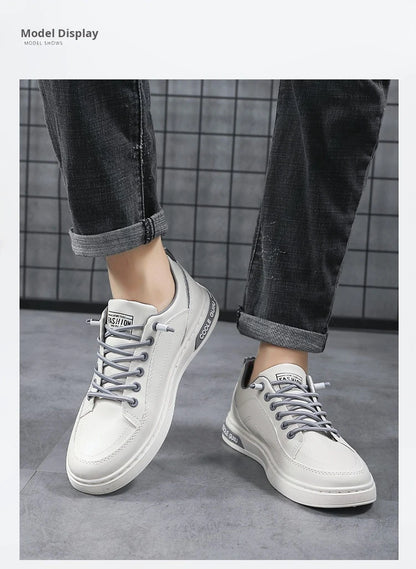 Men's Casual Leather Sneakers Waterproof Vulcanized Shoes Men Comforthable Spring Sneakers Casual Shoes zapatos altos hombre
