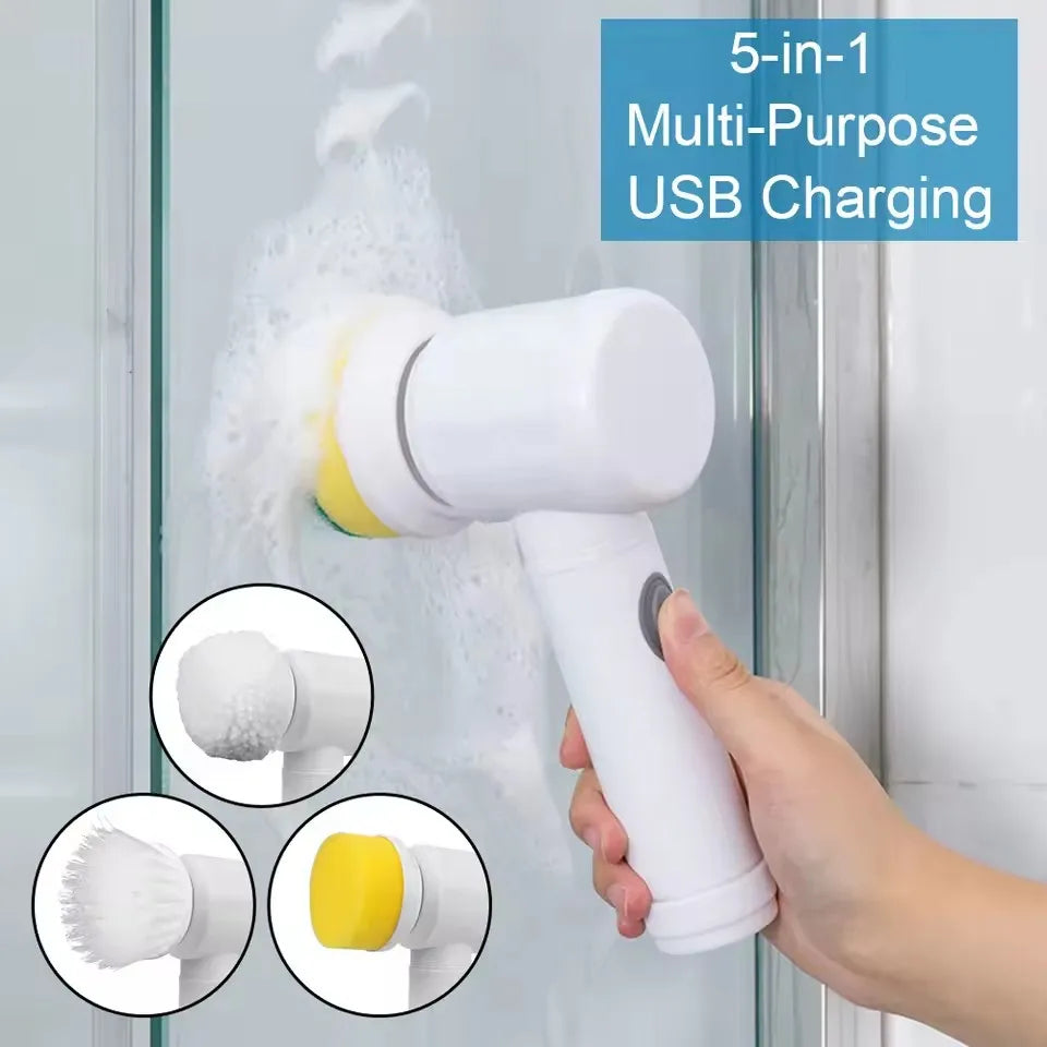 Electric Cleaning Brush Kitchen Dishwashing Brush Waterproof USB Rechargeable Automatic Handheld Cleaner Multifunction Household