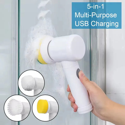 Electric Cleaning Brush Kitchen Dishwashing Brush Waterproof USB Rechargeable Automatic Handheld Cleaner Multifunction Household