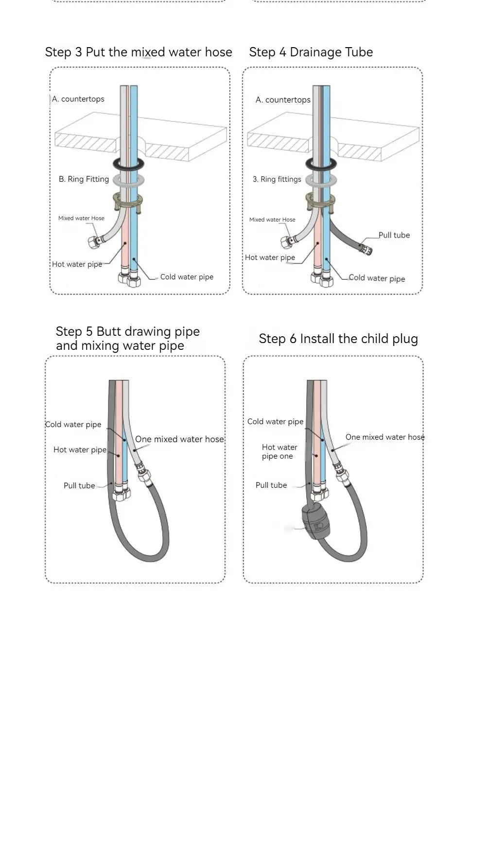 HypeHub Pull-Out Kitchen Faucet – Single Handle Hot & Cold Mixer
