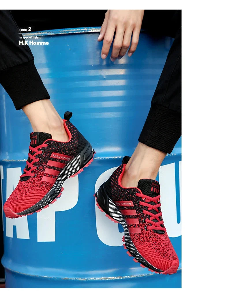 Men Sneakers Fashion Breathable Mesh Comfortable Black Sports Shoes Anti-Slip Outdoor Casual Running Mens Shoe Zapatillas Hombre
