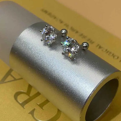 NeeTim 2 Carat Moissanite Stud Earrings for Women – 925 Sterling Silver