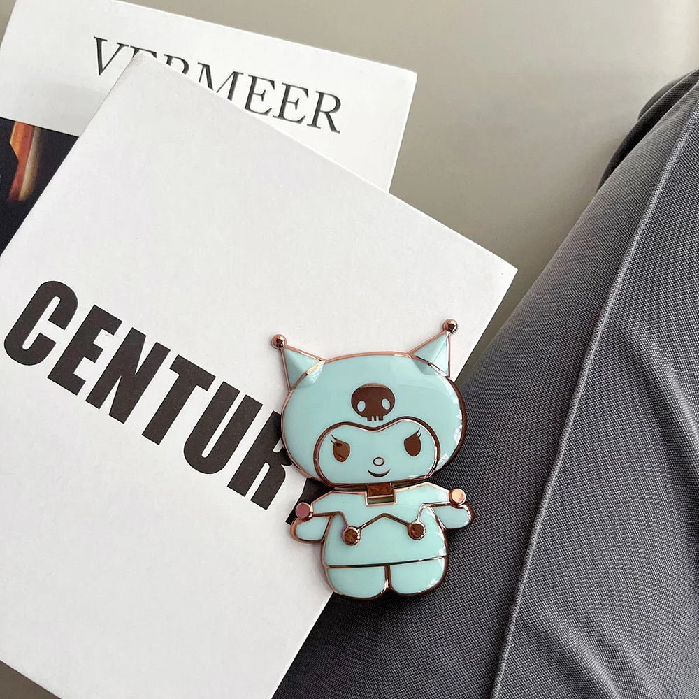 Sanrio Kuromi Phone Holder with Makeup Mirror – Rotatable Stand