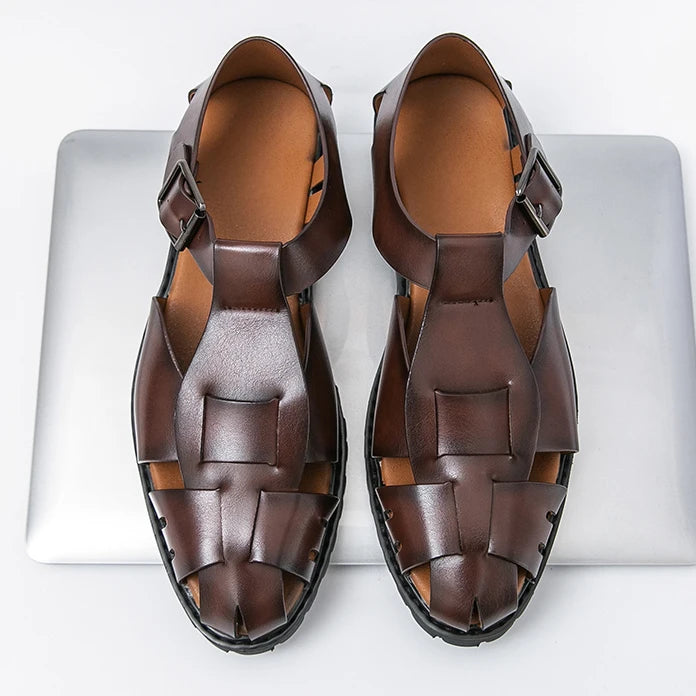 Summer Fashion New Men Gladiators Gold Buckle Platform Casual Shoes Breathable Beach Sandals Outdoor Slippers Plus Size