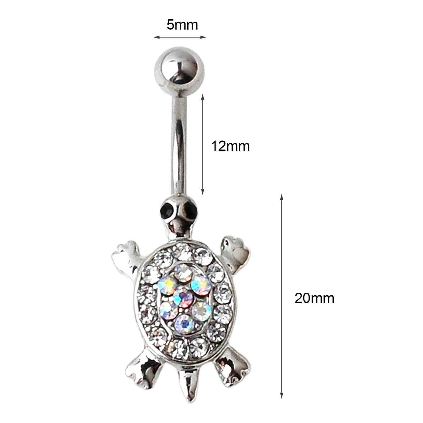 BLUELANS Rhinestone Double Cross Dangle Navel Ring – Surgical Steel Belly Button Piercing