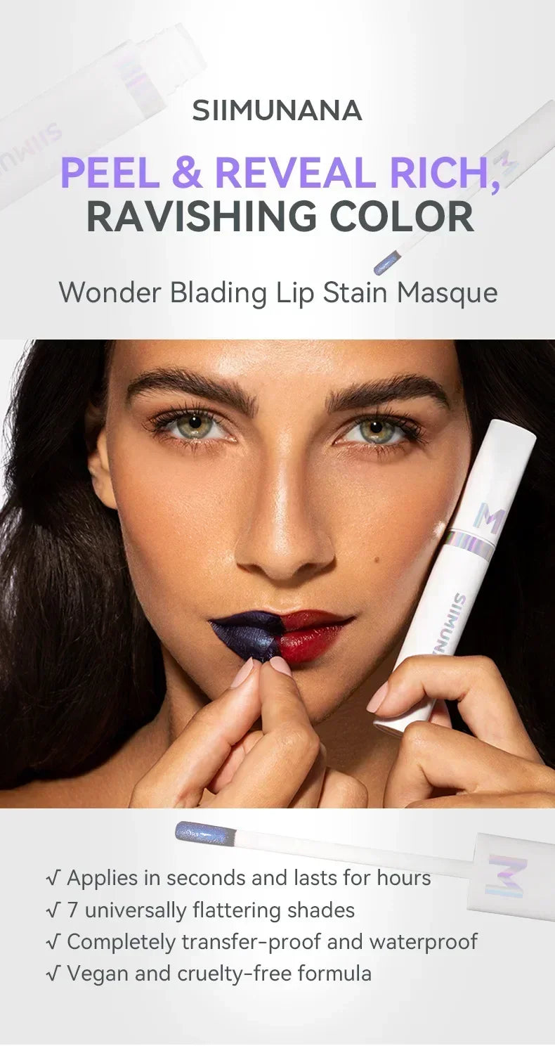 Wonder Blading Lip Stain Peel Off  Proof Pink Tint Matte Finish Peel Off Lip Stain lip gloss