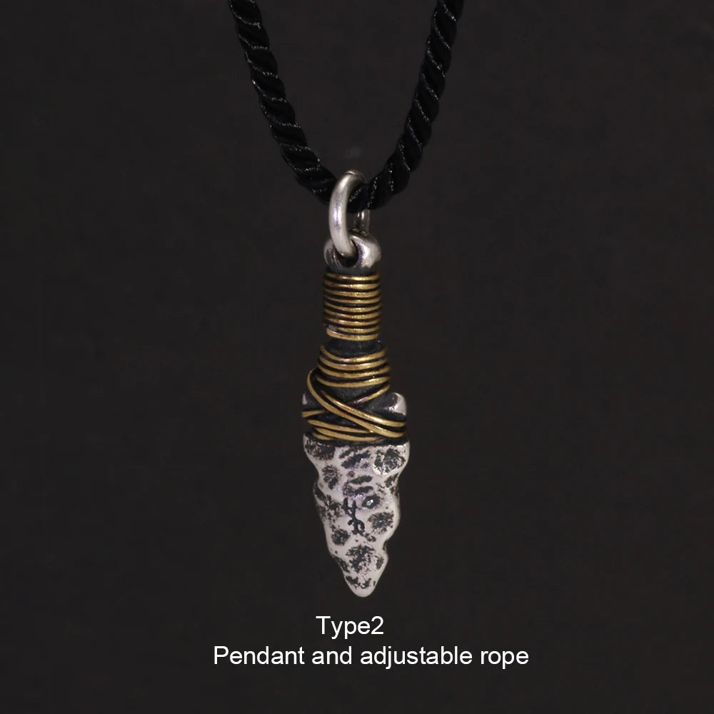 GQTorch Sterling Silver Viking Spearhead Pendant – Handcrafted Charm