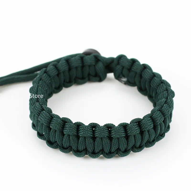 Adjustable Men Women Survival Emergency Bracelet Paracord Bracelet Weaving Wristband for Camping Hiking Outdoor Tool Accessories