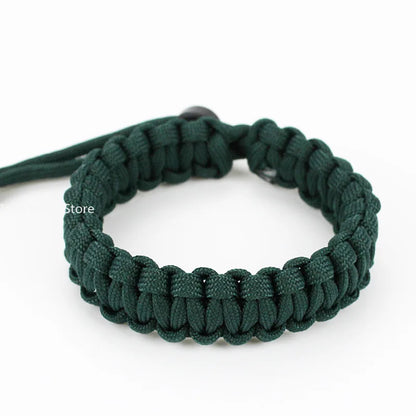 Adjustable Men Women Survival Emergency Bracelet Paracord Bracelet Weaving Wristband for Camping Hiking Outdoor Tool Accessories