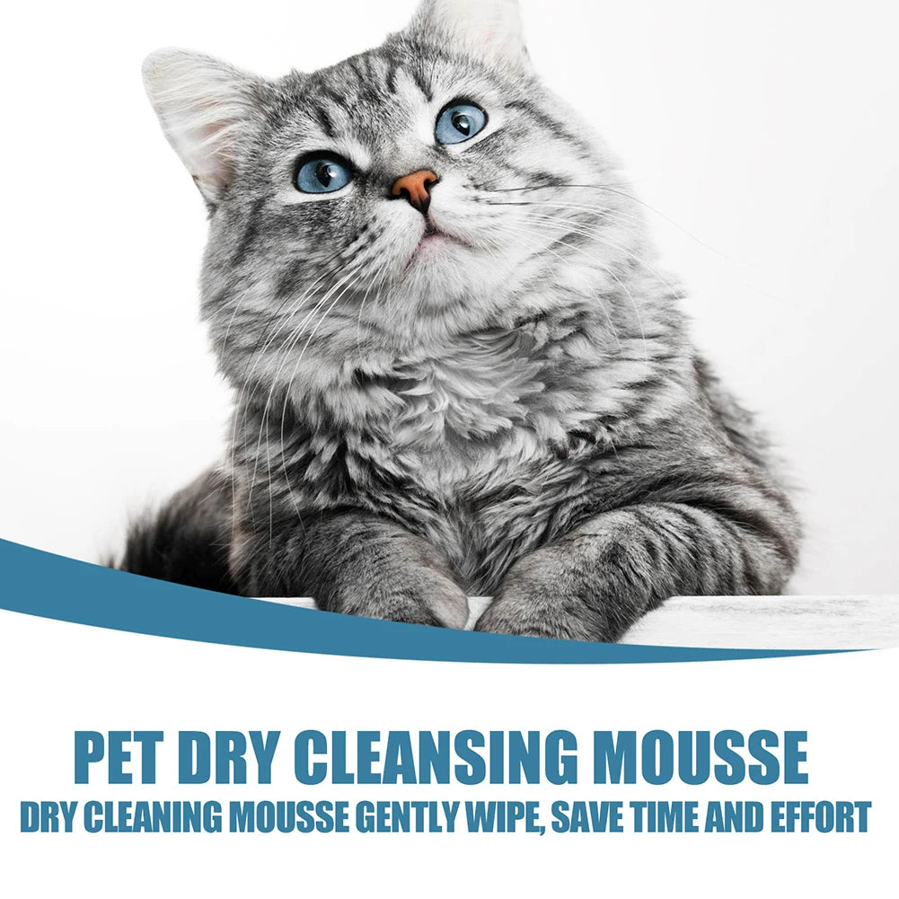 Portable Dog Dry Cleaning Shampoo Great Smelling Cat Dry Shampoo Deodorant No Rinse Cleaner for Pet Outdoor Travel Bath Supplies