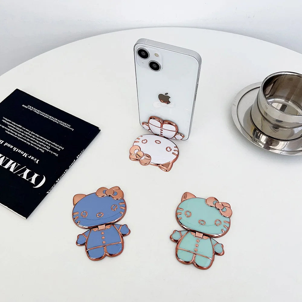 Sanrio Kuromi Phone Holder with Makeup Mirror – Rotatable Stand