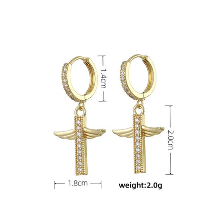 HypeHub Color Diamond Cross Hoop Earrings – American Style Ear Clip