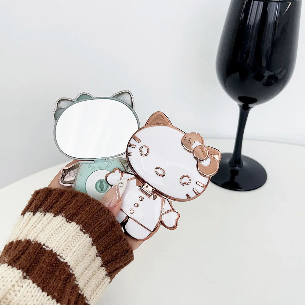 Sanrio Kuromi Phone Holder with Makeup Mirror – Rotatable Stand