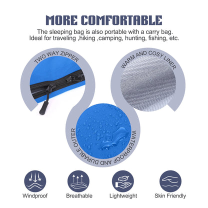 Lixada 190 * 75cm Outdoor Envelope Sleeping Bag Camping Travel Hiking Multifunction Ultra-light 680g