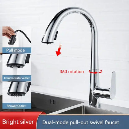HypeHub Pull-Out Kitchen Faucet – Single Handle Hot & Cold Mixer